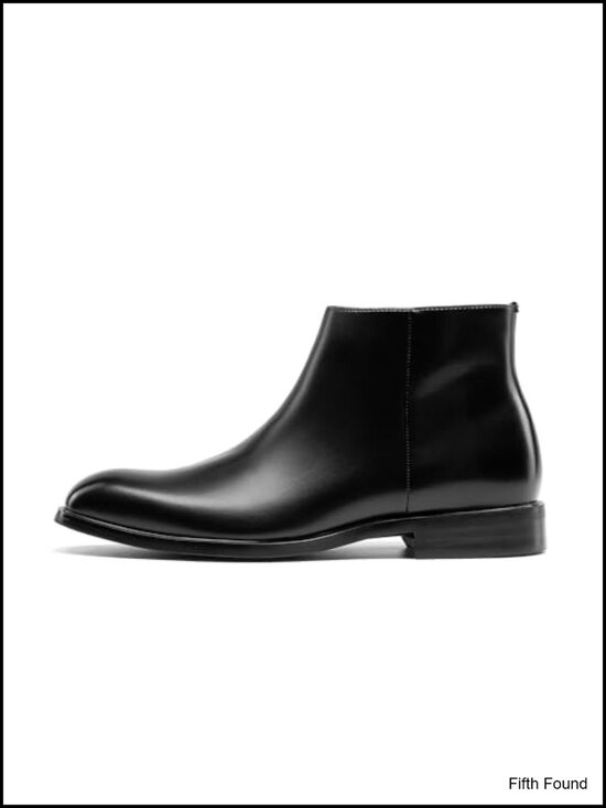 Men\'s Chelsea Boots Side Zip Ankle Dress Boots Faux Leather main image 4